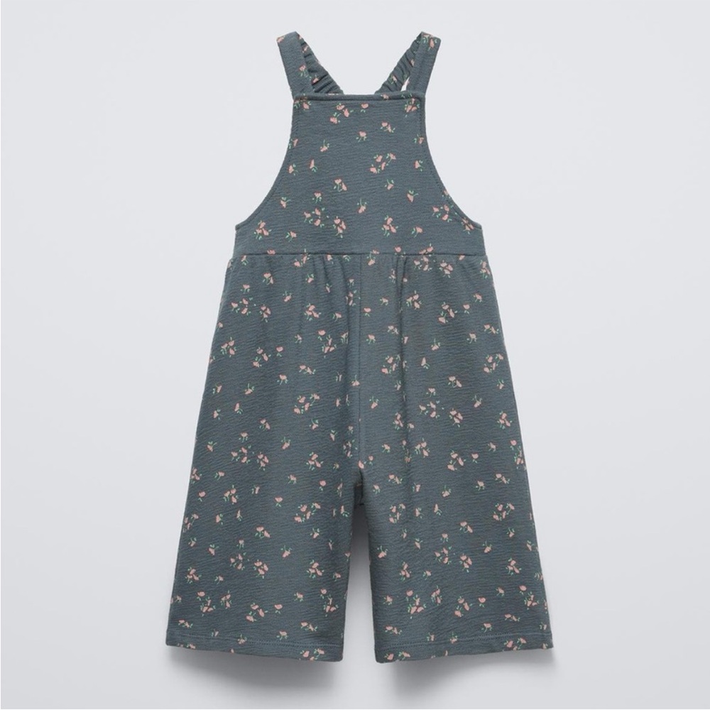 ZARA PLUSH FLORAL OVERALLS